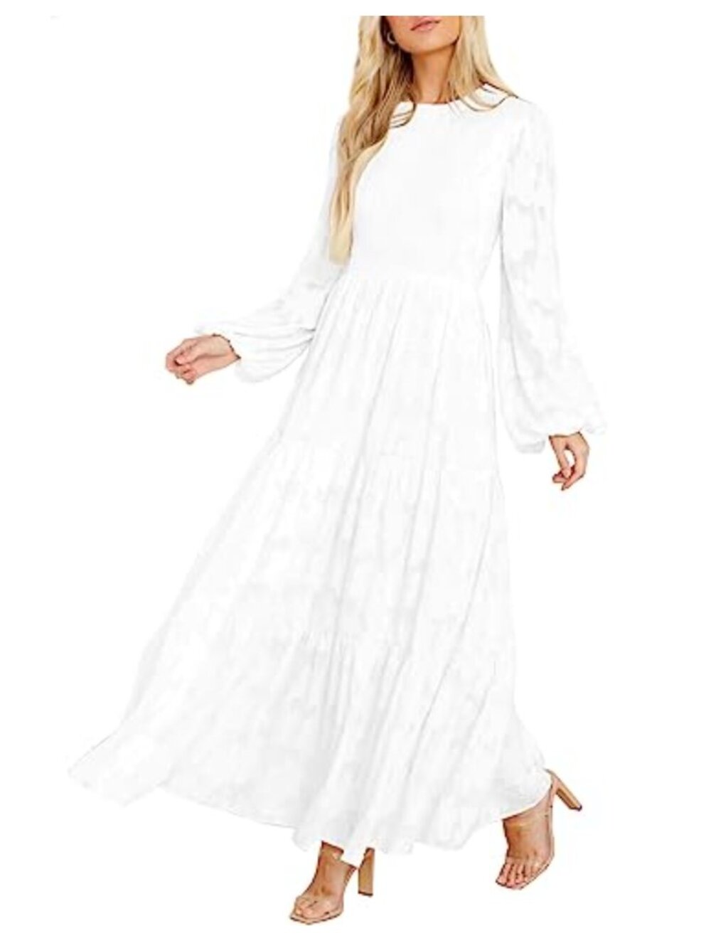 Elegant Floral Smocked A-Line Tiered Maxi Dress with Pockets